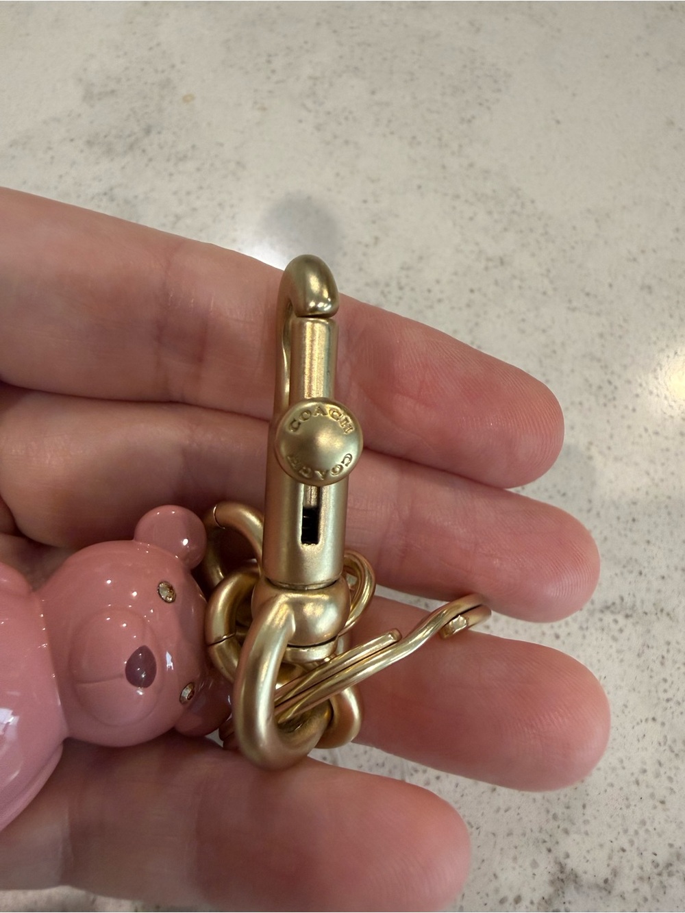Pink Bear Coach Keychain - Picture 4 of 6